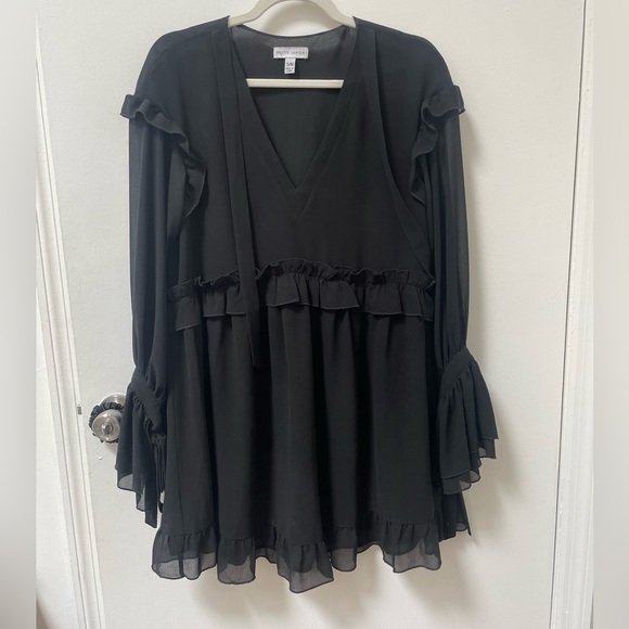 ASOS Pretty Lavish Smock Ruffle Mini Dress - Picture 2 of 8